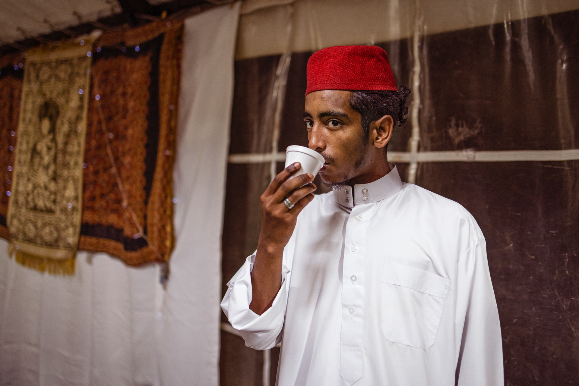 Omar Sallie photographed shortly after leading a gadat in Johannesburg